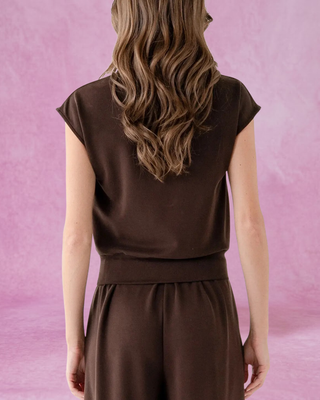 Coffee Cap Sleeve Top
