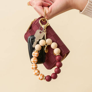 The Darling Effect Hands Free Wristlet Keychain - Berry Gingham