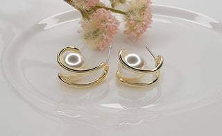 Gold Hoops w/ Pearl Detail