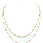 Gold Chain with Pearl Accents Layered 16"-18" Necklace