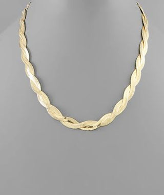 Gold Braided Snake Chain Necklace