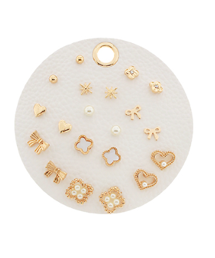 Set of 10 Stud Earrings Set