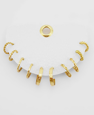Shiny Gold Set of 5 Hoop Earrings