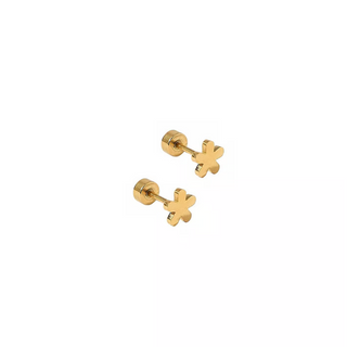LINNY CO Screwback Stud Earrings - Briar Flower Gold