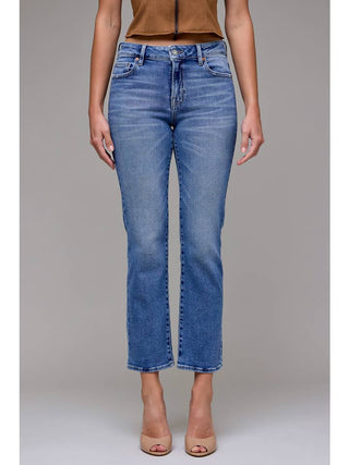 Hidden Medium Wash Mid Rise Cigarette Leg Denim