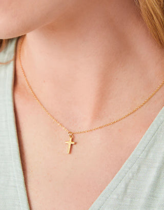 Spartina 449 Splash Collection Cross Necklace - 17" Gold