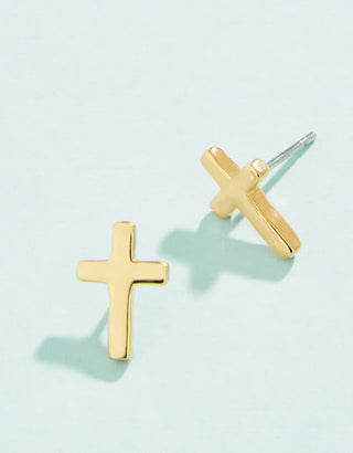 Spartina 449 Splash Collection Cross Stud Earrings - Gold