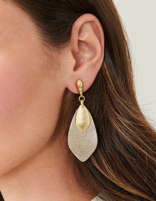 Spartina 449 Leather Petal Earrings - Gold