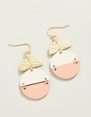 Spartina 449 Disco Leather Earrings - Cream/Pink