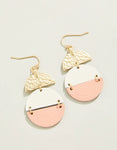 Spartina 449 Disco Leather Earrings - Cream/Pink