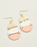 Spartina 449 Disco Leather Earrings - Cream/Pink