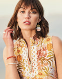 Spartina 449 Disco Leather Earrings - Cream/Pink