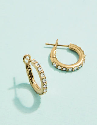 Spartina 449 Splash Collection Classic Gem Hoop Earrings (16mm) Crystal