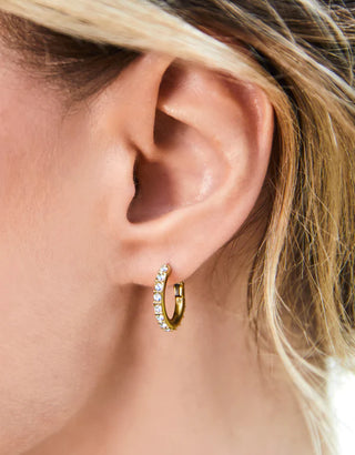 Spartina 449 Splash Collection Classic Gem Hoop Earrings (16mm) Crystal