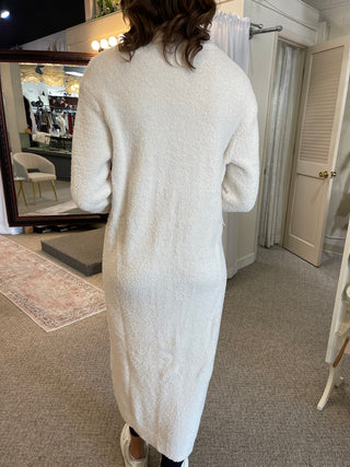 Barefoot Dreams Cozychic Full Zip V-Neck Lounger - Cream