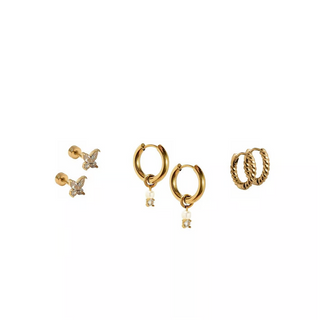 LINNY CO Huggie & Screwback Stud Set - Austin
