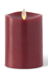 Luminara 3" x 4.5" Burgudy Wax Indoor Pillar Flameless Candle