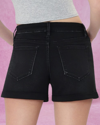 Vervet High Rise Super Soft Denim Shorts - Black