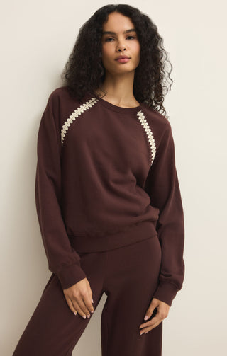 Z Supply All Around Sweatshirt - Chocolate Cherry