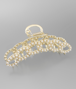 Pearl Chain Claw Hair Clip