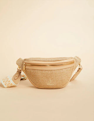 Spartina 449 Straw Charlie Belt Bag Blue Haze