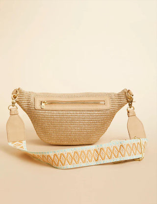 Spartina 449 Straw Charlie Belt Bag Blue Haze