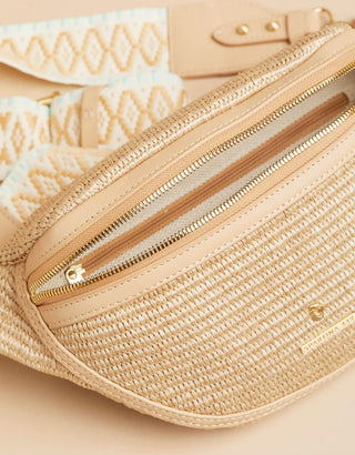 Spartina 449 Straw Charlie Belt Bag Blue Haze