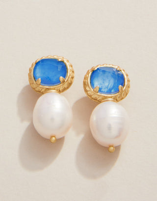 Spartina 449 Karina Pearl Stud Earrings Blue