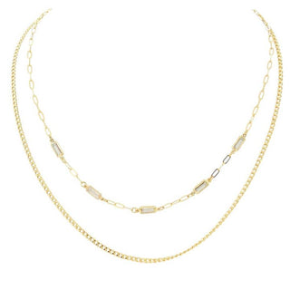 Gold 2 Layer Bead/Chain Necklace