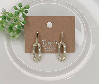 Gold Oval Link Earrings