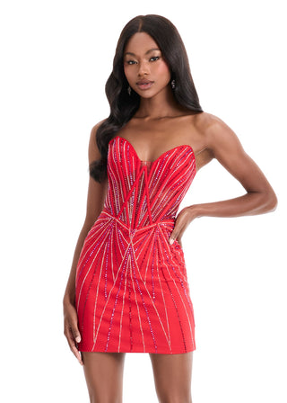ASHLEYlauren 4859 - Red Size 0