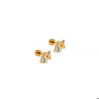 LINNY CO Screwback Stud Earrings - Unicorn
