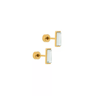 LINNY CO Screwback Stud Earrings - Amber