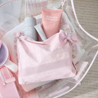 Case-Mate Crinkle Makeup Bag - Ballet Pink Bow
