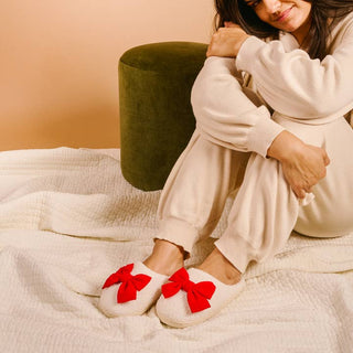 Red Bow Slippers