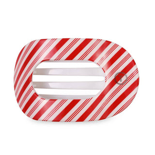 Teleties Flat Round Hair Clip | Large | Candy Cane Crush