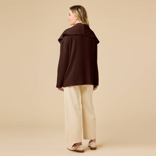 Softies DreamTech Exaggerated Collar Cardigan - Espresso