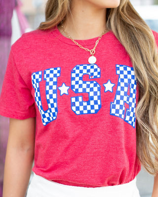 Red USA Tee