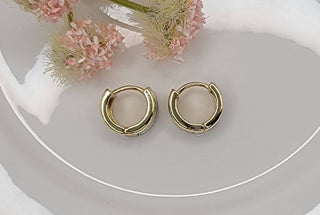 Mini Two Toned Huggie Hoop Earrings