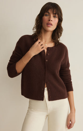 Z Supply Medina Cardigan - Chocolate Cherry