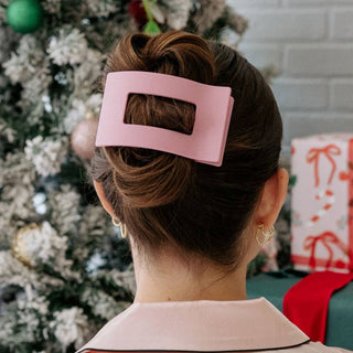 Teleties Flat Rectangle Hair Clip | Large | Merry Pinkmas