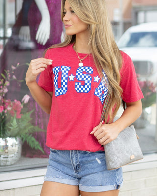 Red USA Tee