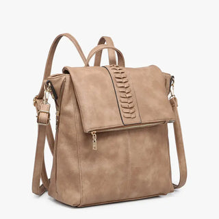 Tan Distressed Convertible Backpack