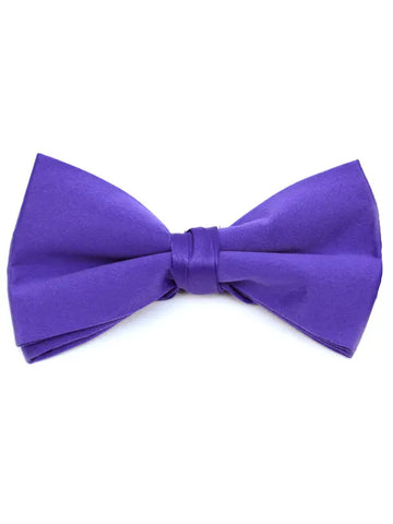 Men's Satin Clip On Bow Tie - Purple