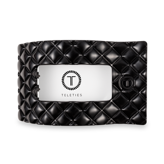 Flat Rectangle Hair Clip | Large | Jet Black Quilted