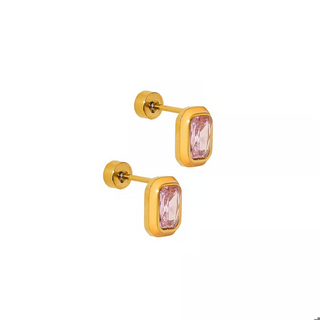 LINNY CO Screwback Stud Earrings - Whitney Orange Sherbet