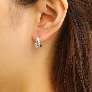 Silver Double Hoop Earrings
