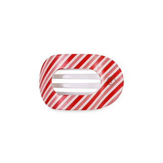Teleties Flat Round Hair Clip | Small | Candy Cane Crush