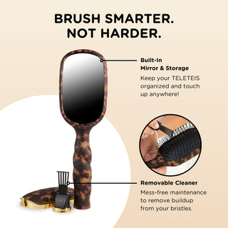 Teleties Detangler Hair Brush for Medium Hair - Tortoise