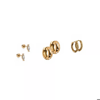 LINNY CO Huggie & Screwback Stud Set - Nashville